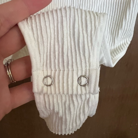 Forever 21 Ribbed Square Neck Caged Back Bodysuit - Picture 4 of 5